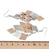 430 Stainless Steel Rhombus Dangle Earrings EJEW-A137-01P-02-5