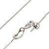 925 Sterling Silver Box Chain Adjustable Slider Necklaces for Women NJEW-U030-01P-5