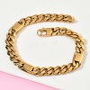 304 Stainless Steel Cuban Link Chain Bracelets for Women BJEW-G779-04A-G-1