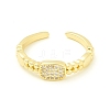 Clear Cubic Zirconia Oval Open Cuff Ring for Women ZIRC-P096-26G-2