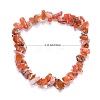 Carnelian(Dyed) Chips Stretch Bracelets BJEW-JB01308-04-3