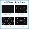 4Pcs 4 Styles Wood Covered with PU Leather Jewelry Display Trays for Earrings Rings Bracelets Necklaces ODIS-FG0002-12-3