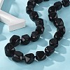 Natural Dyed & Heated Black Agate Nuggets Beaded Necklaces for Women Men NJEW-K388-01P-3