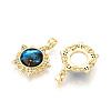 Brass Micro Pave Cubic Zirconia Pendants KK-N257-35G-2