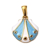 Ocean 304 Stainless Steel Enamel Pendants STAS-P395-01C-G-1