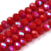 Electroplate Opaque Solid Color Glass Beads Strands EGLA-A034-P6mm-L21-1