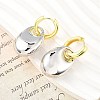 Oval Brass Hoop Earrings for Women EJEW-U057-06A-04GP-3