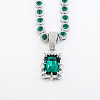 Alloy Rhinestone Rectangle Pendant Tennis Necklaces FS-WGF7BCB-05-1