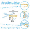 4Pcs 4 Color Satin Ribbon Bowknot & Alloy Enamel Cross Charms Safety Pin Brooches JEWB-AB00014-2