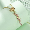 Brass Micro Pave Camellia Cubic Zirconia Flower Snake Pendant Necklaces LS-NJEW-S438-02D-G-3