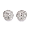 Brass Micro Pave Clear Cubic Zirconia Bead Caps KK-Q071-17P-02-1