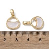 Brass Pave Shell Bag Charms KK-G497-10G-3