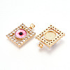 Brass Micro Pave Clear Cubic Zirconia Pendants for Women KK-T070-91A-01-2