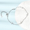 Brass Micro Pave Clear Cubic Zirconia Star Link Chain Bracelets KK-CBAED06-05P-1