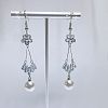 Exaggerated Clear Cubic Zirconia Tassel Dangle Earrings RO8227-2-1