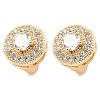 Brass with Cubic Zirconia Hoop Earrings EJEW-D078-41G-1