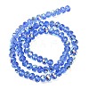 Electroplate Transparent Glass Beads Strands EGLA-A046-01C-20-3