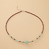 Natural Picasso Jasper & Green Strawberry Quartz Round Beaded Necklaces QX4054-1