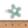 MIYUKI Glass Seed Beaded & Shell Pearl Pendants PALLOY-MZ01378-02-3
