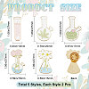 Beebeecraft 10Pcs 5 Style Chemistry Bottle with Flower Enamel Pins JEWB-BBC0001-01-2
