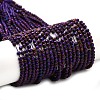 Electroplate Glass Beads Strands GLAA-H021-01B-FP09-1