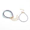 Faceted Natural Gemstone Beaded Bracelets for Women BJEW-JB05928-1