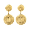 Ion Plating(IP) Flat Round 304 Stainless Steel Stud Dangle Earrings for Women EJEW-G400-35G-1