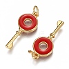 Brass Enamel Pendants KK-B023-01G-C-2
