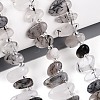 Natural Black Tourmalinated Quartz Beads Strands G-Z091-A31-1