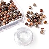 100Pcs 8mm Natural Petrified Wood Round Beads DIY-LS0002-04-1