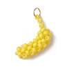 Glass Seed Beaded Banana Pendants PALLOY-MZ00464-1