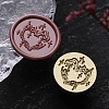 Halloween Theme Golden Tone Brass Wax Seal Stamp Head AJEW-O001-08G-1