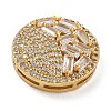 Rack Plating Brass Micro Pave Clear Cubic Zirconia Slide Charms KK-A234-014G-2