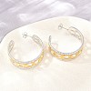 304 Stainless Steel Hollow Link Chain Stud Earrings for Women SA-CBA45D5-33GP-1