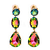 Sparkling Waterdrop Shaped Colorful Rhinestone Earrings for Women - Fashionable and Unique ST1301211-1