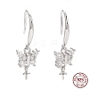 Rhodium Plated 925 Sterling Silver Earring Hooks STER-D035-33P-3