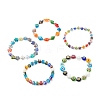 Handmade Millefiori Lampwork Beads Stretch Bracelets for Teen Girl Women BJEW-JB06847-1