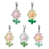 Translucent Resin Flower Pendant Decorations HJEW-JM01891-1