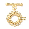 Brass Micro Pave Clear Cubic Zirconia Toggle Clasps KK-N254-68G-3