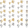 Unicraftale 36Pcs 6 Style 304 Stainless Steel Stud Earrings Findings STAS-UN0039-35-1