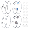 8Pcs 4 Styles 304 Stainless Steel Cuff Blank Bangle Bases with Flat Round Tray STAS-UN0064-29-1