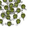SHEGRACE Brass Pave Cubic Zirconia Flat Round Connector Charms XGRQ2O414-435D-P-1