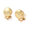 Rack Plating Flat Round Brass Clip-on Earrings Findings KK-D047-07G-1