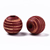 Painted Natural Wood Beads WOOD-T021-54B-08-2