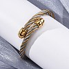 304 Stainless Steel Torque Bangles for Women BJEW-P310-25GP02-3