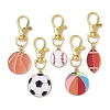 Sports Ball Alloy Enamel Pendant Decoration HJEW-JM02006-1