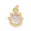 Brass Inlaid Clear Cubic Zirconia Charms KK-A161-34G-B-1