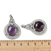 Natural Amethyst with Clear Cubic Zirconia Pendants G-G133-01P-19-3