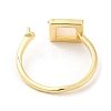 Square Brass with Shell Open Cuff Ring Component KK-E055-03G-03-3