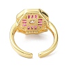 Octagon Real 18K Gold Plated Cuff Ring for Women Jewelry ZIRC-C021-02G-02-2